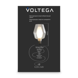 Лампа светодиодная филаментная Voltega 271 E27 4W 2700K прозрачная 8547
