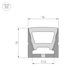 Профиль Arlight WPH-Flex-1616-Top-S11-5M Black 045759