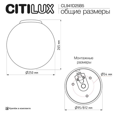 Светильник потолочный Citilux RON CL941D25B5