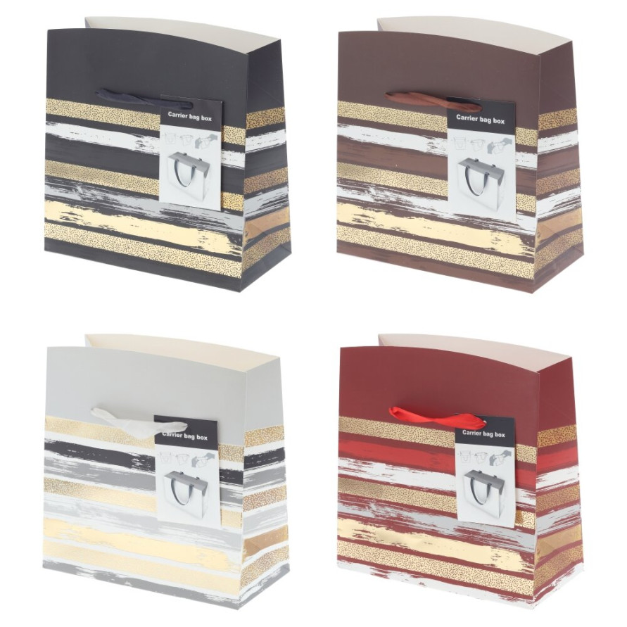 Пакет подарочный S (бумага 230г/м2, блок микс 12шт), L23 W11 H23 см, 4в.