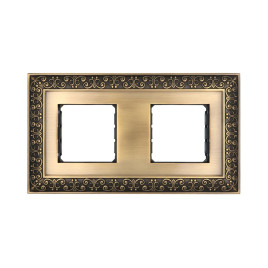 Рамка LK Studio 2-постовая декоративная металлическая в комплекте с суппортами (бронза), LK45 854220-1
