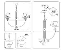 Подвесная люстра Ambrella Light High Light Classic LH71251
