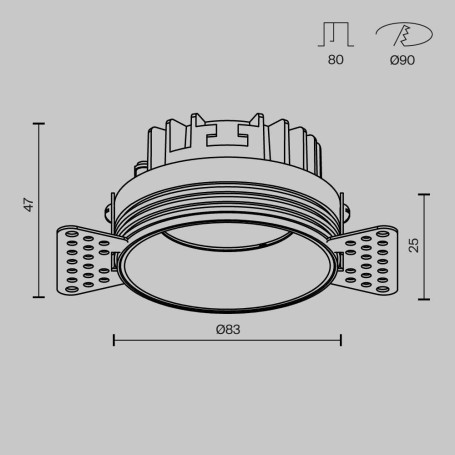 Встраиваемый светильник Maytoni Technical Downlight Okno DL055-8W3-4-6K-TRS-W
