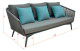 Диван Arial трехместный уличный серый