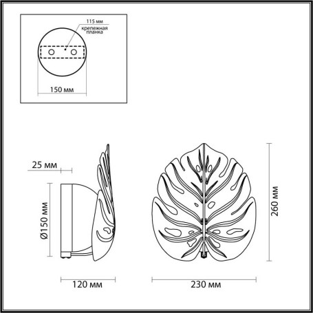 Бра Odeon Light Modern Jungle 4864/1WA