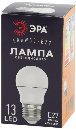 Лампа светодиодная ЭРА E27 3W 3000K белая ERAW50-E27 Б0049582