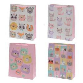 Пакет подарочный L (бумага 210г/м2, блок микс 12шт), L31 W12 H40 см, 4в.