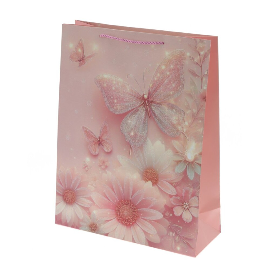 Пакет подарочный L (бумага 210г/м2, блок микс 12шт), L31 W12 H40 см, 4в.