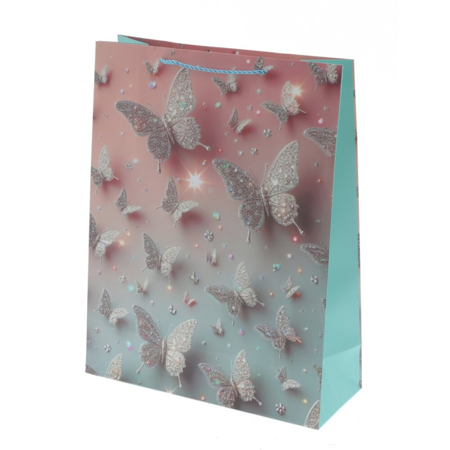 Пакет подарочный L (бумага 210г/м2, блок микс 12шт), L31 W12 H40 см, 4в.