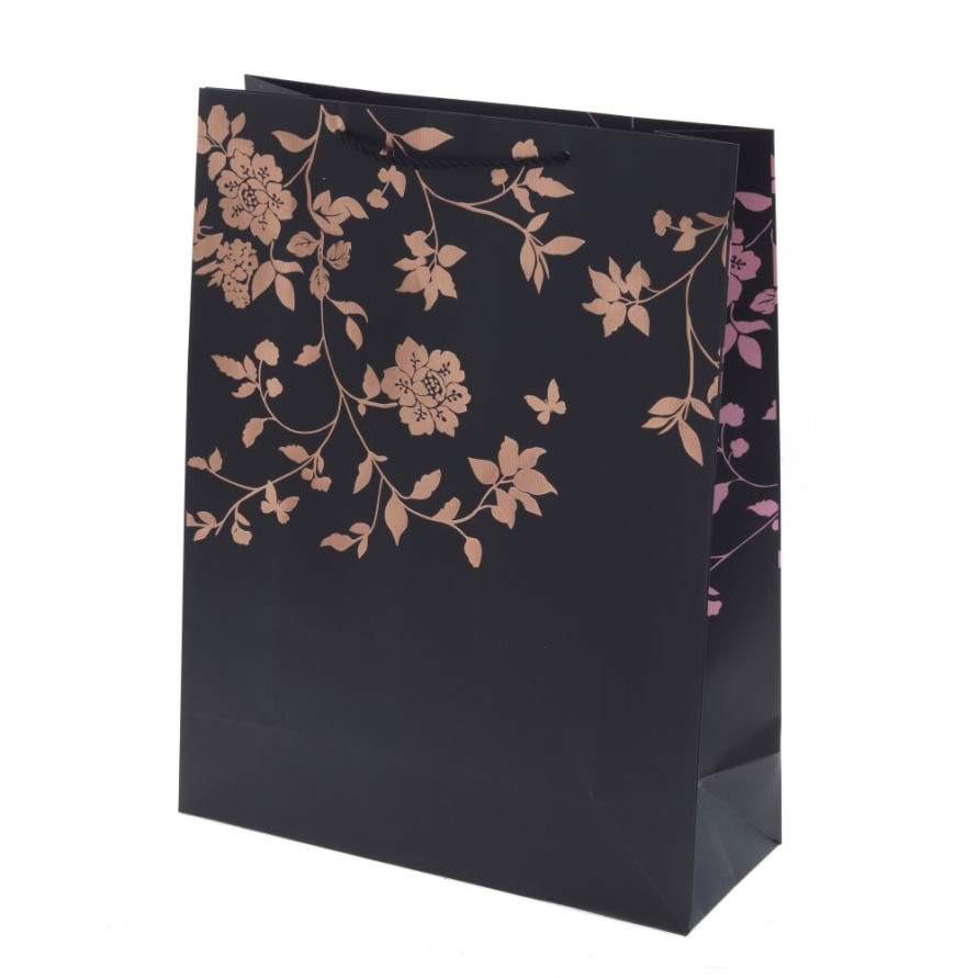 Пакет подарочный L (бумага 210г/м2, блок микс 12шт), L31 W12 H40 см, 4в.