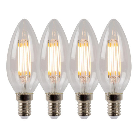 Лампа светодиодная диммируемая Lucide E14 4W 2700K прозрачная 49023/14/60