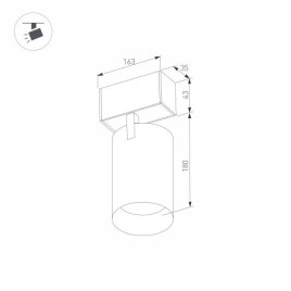 Трековый светодиодный светильник для магнитного шинопровода Arlight Mag-Spot-45-R65-18W Warm3000 033087