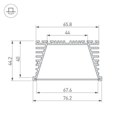 Профиль Arlight KLUS-POWER-RW70F-2000 ANOD 019881