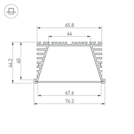 Профиль Arlight KLUS-POWER-RW70F-2000 ANOD 019881