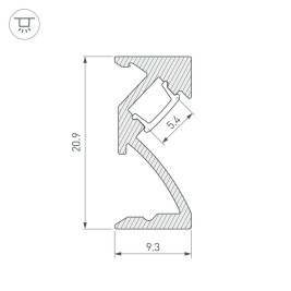 Профиль Arlight SL-Bevel-W21-2000 Anod 043687