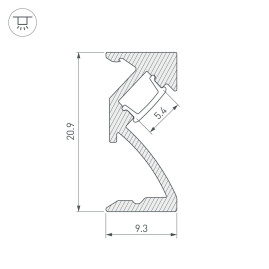 Профиль Arlight SL-Bevel-W21-2000 Anod 043687