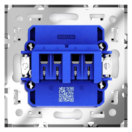 Розетка акустическая встраиваемая Voltum S70 4-местная, (кашемир) VLS060303