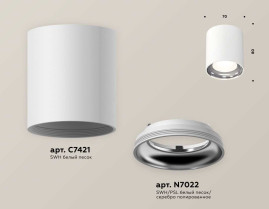 Комплект накладного светильника Ambrella light Techno Spot XS7421011 SWH/PSL белый песок/серебро полированное (C7421, N7022)