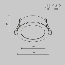 Встраиваемый светильник Maytoni Technical Downlight Orb DL130-GX53-MG