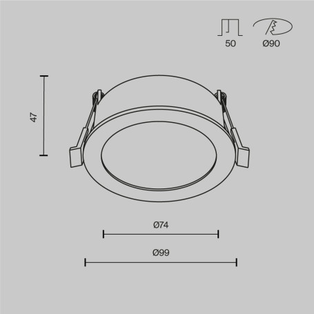 Встраиваемый светильник Maytoni Technical Downlight Orb DL130-GX53-MG