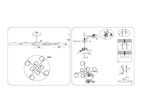 Люстра на штанге Ambrella light COMFORT FL516338