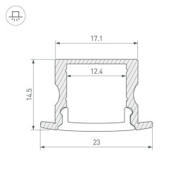 Профиль Arlight ARH-LINE-2315-F-2000 ANOD 036327
