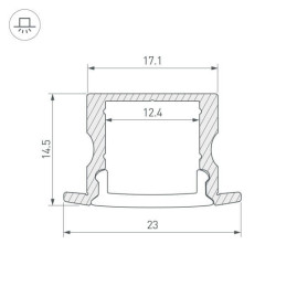 Профиль Arlight ARH-LINE-2315-F-2000 ANOD 036327