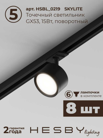 Встраиваемая однофазная трековая система Hesby Lighting Skylite №13 со светильниками HSBL_kompl_S013_VI4B4K