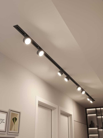 Встраиваемая однофазная трековая система Hesby Lighting Skylite №13 со светильниками HSBL_kompl_S013_VI4B4K