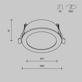 Встраиваемый светильник Maytoni Technical Downlight Orb DL130-GX53-W