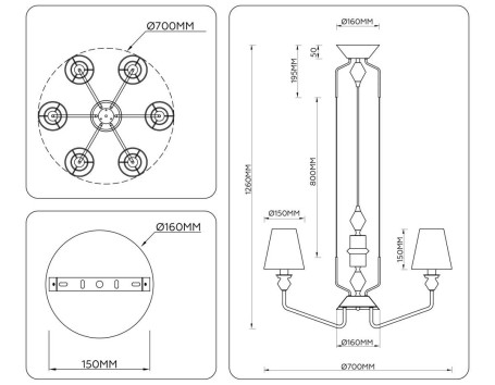 Люстра Ambrella Light HIGH LIGHT LH75401
