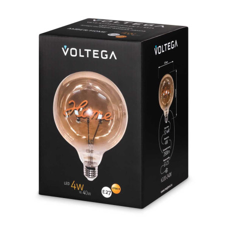 Лампа светодиодная филаментная Voltega 271 E27 4W 2700K янтарная 8524