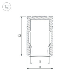 Профиль Arlight SL-Mini-8-H12-2000 White 037107