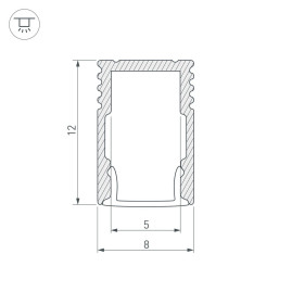 Профиль Arlight SL-Mini-8-H12-2000 White 037107