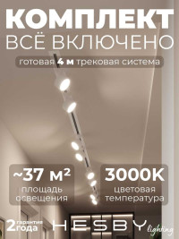 Встраиваемая однофазная трековая система Hesby Lighting Skylite №13 со светильниками HSBL_kompl_S013_VI4W3K