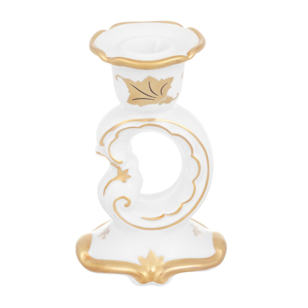 Подсвечник 13см.&quot;Кленовый лист белый&quot;