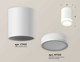 Комплект накладного светильника Ambrella light Techno Spot XS7421021 SWH/FR белый песок/белый матовый (C7421, N7120)
