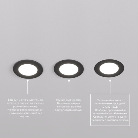 Встраиваемый светильник Denkirs Port DK3101-BK