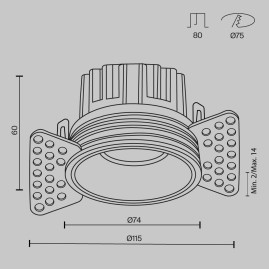 Встраиваемый светильник Maytoni Technical Downlight Round DL058-12W2.7K-TRS-B