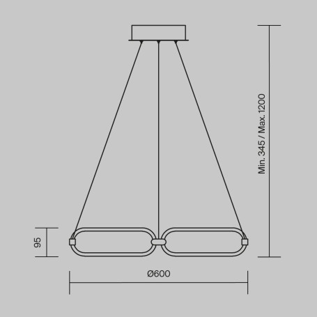 Подвесной светодиодный светильник Maytoni Chain MOD017PL-L50MG