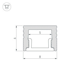 Профиль Arlight SL-Mini-8-H6-2000 Anod Black 030522