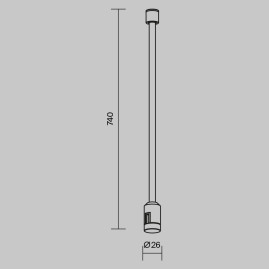 Крепление потолочное Maytoni Technical Accessories for tracks Flexity TRA200C-L740-11B