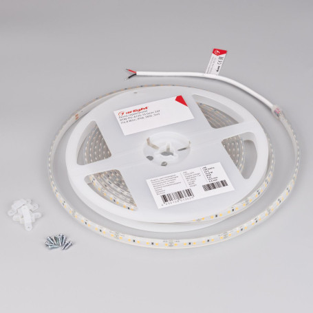 Светодиодная влагозащищенная лента Arlight 8W/m 120Led/m 2835SMD холодный белый 5M RTW-PU-A120-10.5mm 24V White6000 029391(3)