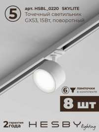 Встраиваемая однофазная трековая система Hesby Lighting Skylite №13 со светильниками HSBL_kompl_S013_VI4W4K